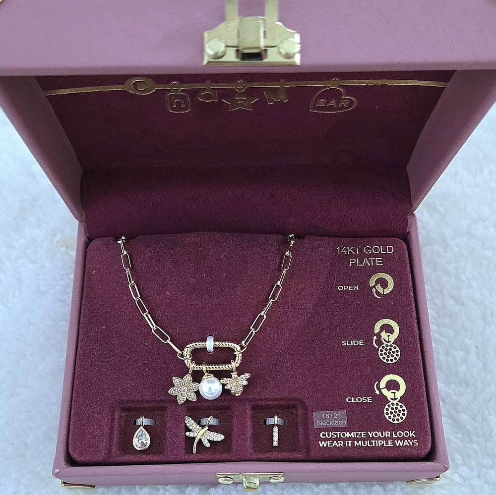 Charm Bar Interchangeable Charms Necklace - NIB